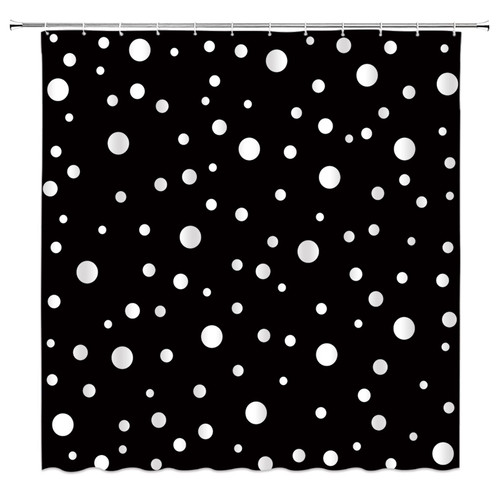 Black and White Polka Dot Shower Curtain Abstract Geometric Small Polka Dots Monochrome Circles Doodle Spot Cute Trendy Design Simple Home Decor Fabric Bathroom Curtain with Hook Black and White Polka Dot Shower Curtain Abstract Geometric Small Polka Dots Monochrome Circles Doodle Spot Cute Trendy Design Simple Home Decor Fabric Bathroom Curtain with Hook