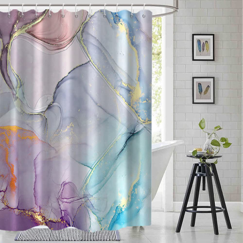 Ruelvth Purple Marble Shower Curtain, Pink and Blue Ink Marble Texture Shower Curtain Set for Bathroom Waterproof Polyester Modern Luxury Liquid Fabric Bathroom Decor with Hooks, 72x72 Inch Ruelvth Purple Marble Shower Curtain, Pink and Blue Ink Marble Texture Shower Curtain Set for Bathroom Waterproof Polyester Modern Luxury Liquid Fabric Bathroom Decor with Hooks, 72x72 Inch