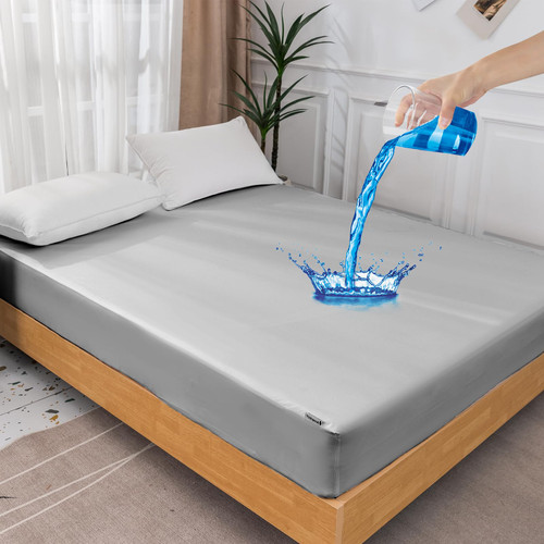 YINLNPAUL Twin Size Mattress Protector Waterproof Fitted Sheet Mattress Pad Cover Breathable Noiseless Mattress Topper Cover with Deep Pocket Fits to 8''-21'' (Twin, Gray) YINLNPAUL Twin Size Mattress Protector Waterproof Fitted Sheet Mattress Pad Cover Breathable Noiseless Mattress Topper Cover with Deep Pocket Fits to 8''-21'' (Twin, Gray)