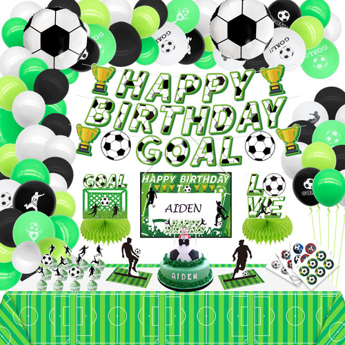 Soccer Party Decorations, Supplies for Soccer Theme Party, Happy Birthday Banners, 4Pcs Table Centerpieces, 13Pcs Cake Toppers, Soccer Pattern Tablecloth, for Kids' Birthday Game Day Party Supplies Soccer Party Decorations, Supplies for Soccer Theme Party, Happy Birthday Banners, 4Pcs Table Centerpieces, 13Pcs Cake Toppers, Soccer Pattern Tablecloth, for Kids' Birthday Game Day Party Supplies