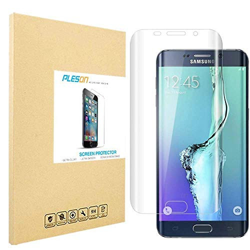 PLESON Samsung Galaxy S6 Edge Plus Screen Protector [Full Coverage], [2-Pack] Edge to Edge Screen Protector for Galaxy S6 Edge Plus HD Clear/Anti-Bubble/Invisible Curved Edge Cover
