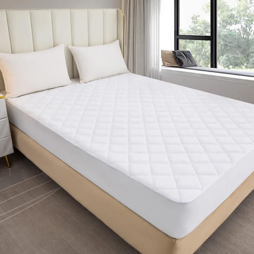 Yinlnpaul Twin Quilted Fitted Mattress Pad Protector, Cooling Twin Size Mattress Pad Cover Breathable Fitted Sheet Mattress Cover Fitted 21 Inches Deep (Twin, White) Yinlnpaul Twin Quilted Fitted Mattress Pad Protector, Cooling Twin Size Mattress Pad Cover Breathable Fitted Sheet Mattress Cover Fitted 21 Inches Deep (Twin, White)