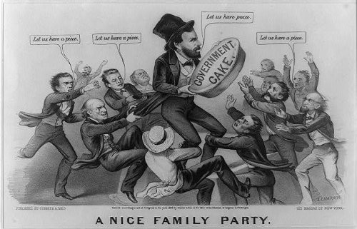 HistoricalFindings Photo: A Nice Family Party,Currier & Ives,c1872,John Cameron,Government Cake