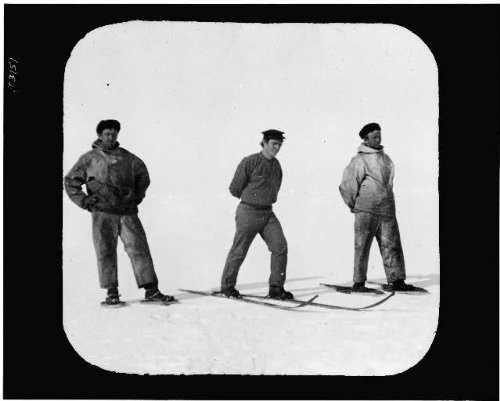 HistoricalFindings Photo: Men Wearing Snowshoes,skiis,ice-Covered Ground,Cook,Expedition,North Pole,c1907 HistoricalFindings Photo: Men Wearing Snowshoes,skiis,ice-Covered Ground,Cook,Expedition,North Pole,c1907