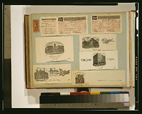 HistoricalFindings Photo: Photo of Souveniers,Trip to United States,Railway Passes,Advertising Cards,1895