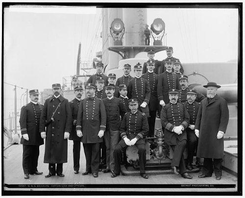 HistoricalFindings Photo: USS Brooklyn,Captain Francis A Cook,Officers,American Warships,Cruisers,1896