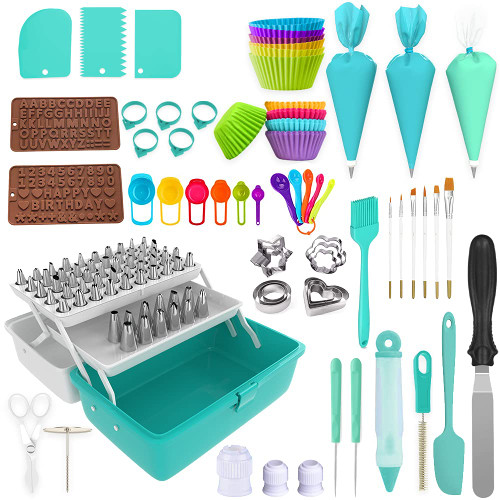 Cake Decorating Kit 342 pcs Piping Bags and Tips Set Cake Decorating Kit with 62 Piping Tips Cake Decorating Supplies with Frosting Tips and Bags Cupcake Decorating Kit Cookie Decorating Supplies