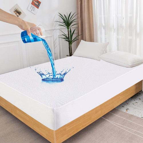YINLNPAUL Queen Mattress Protector Waterproof Fitted Sheet Mattress Pad Cover Breathable Noiseless Mattress Topper Cover with Deep Pocket Fits to 8''-21'' (Queen, White) YINLNPAUL Queen Mattress Protector Waterproof Fitted Sheet Mattress Pad Cover Breathable Noiseless Mattress Topper Cover with Deep Pocket Fits to 8''-21'' (Queen, White)