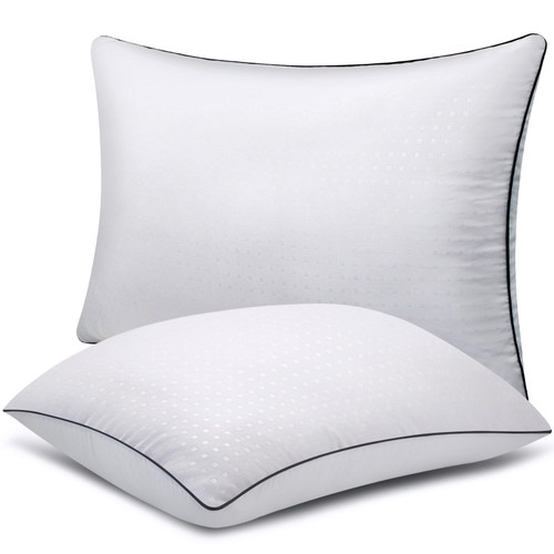 HIMOON Bed Pillows for Sleeping Standard Size 2 Pack?Cooling Hotel Quality Down Alternative Pillows for Side Back and Stomach Sleepers?White