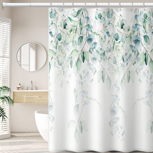 wangkato Shower Curtain Green Eucalyptus, with 12 Metal Hooks, Watercolor Sage Green Shower Curtain, Fabric Shower Curtain Liner, Plant& Succulent Shower Curtain Set (72 "X 72") wangkato Shower Curtain Green Eucalyptus, with 12 Metal Hooks, Watercolor Sage Green Shower Curtain, Fabric Shower Curtain Liner, Plant& Succulent Shower Curtain Set (72 "X 72")