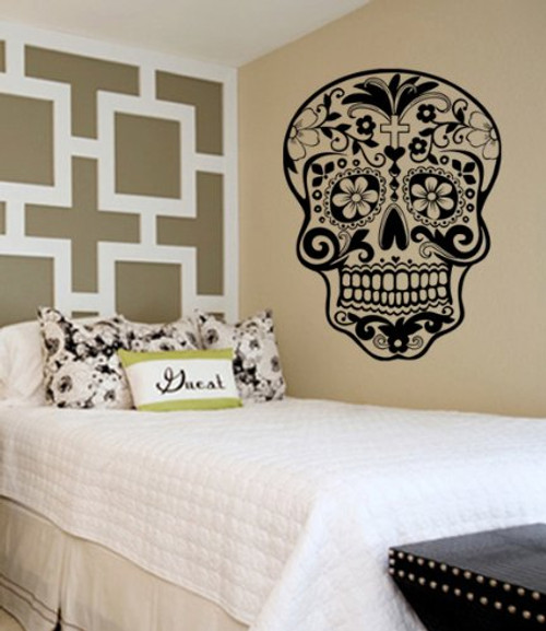Sugar Skull Decal Sticker Wall Vinyl Day of the Dead Sugar Skull Decal Sticker Wall Vinyl Day of the Dead