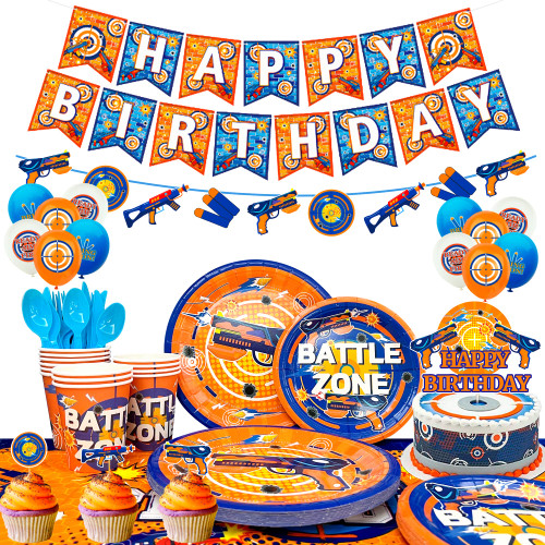 Dart War Party Supplies,162pcs Dart War Birthday Decorations Tableware Set - Dart War Party Plates Cups Napkins Tablecloth&Dart War Balloons Banner Cake Topper etc Gun Party Supplies for Boys Birthday Dart War Party Supplies,162pcs Dart War Birthday Decorations Tableware Set - Dart War Party Plates Cups Napkins Tablecloth&Dart War Balloons Banner Cake Topper etc Gun Party Supplies for Boys Birthday
