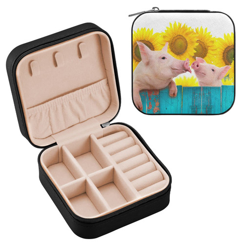 Emelivor Sunflower Pigs Travel Jewelry Case PU Leather Portable Jewelry Box Jewelry Travel Organizer Small Jewelry Box for Earring Ring Bracelet Necklace Gifts Display Box Holder for Women Girls Emelivor Sunflower Pigs Travel Jewelry Case PU Leather Portable Jewelry Box Jewelry Travel Organizer Small Jewelry Box for Earring Ring Bracelet Necklace Gifts Display Box Holder for Women Girls