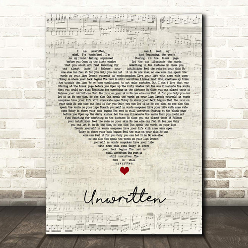The Card Zoo Unwritten Script Heart Song Lyric Gift Present Poster Print The Card Zoo Unwritten Script Heart Song Lyric Gift Present Poster Print