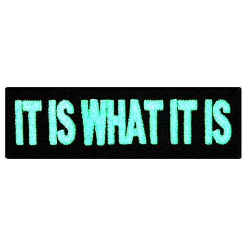 EmbTao Glow In Dark It Is What It Is Funny Biker Embroidered Iron On Sew On Patch