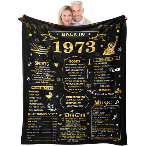 Neuturs 50th Birthday Gifts for Women Men, 50 Birthday Gifts for Women, Mens 50th Birthday Gift Ideas, 50 Year Old Gifts for Women, 50 Years Old 1973 Birthday Gifts for Men Throw Blanket 60"x50" Neuturs 50th Birthday Gifts for Women Men, 50 Birthday Gifts for Women, Mens 50th Birthday Gift Ideas, 50 Year Old Gifts for Women, 50 Years Old 1973 Birthday Gifts for Men Throw Blanket 60"x50"