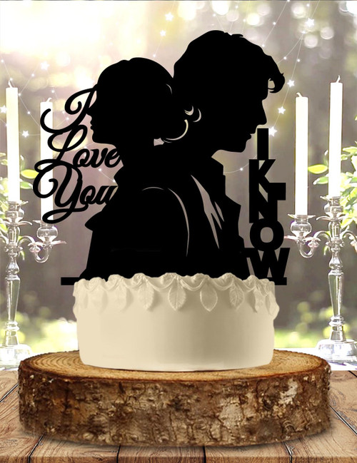Star Wars Wedding Han and Leia I love you I Know May the Force Be With Us Cake Topper