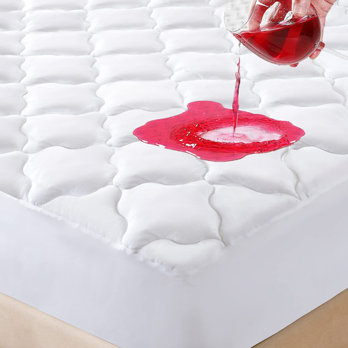 Waterproof Mattress Protector Twin Size, 6''-21'' Deep Pocket Fitted Quilted Mattress Pad Cover, Breathable, Hollow Cotton Alternative Filling Mattress Pad Cover, Twin Size Waterproof Mattress Protector Twin Size, 6''-21'' Deep Pocket Fitted Quilted Mattress Pad Cover, Breathable, Hollow Cotton Alternative Filling Mattress Pad Cover, Twin Size