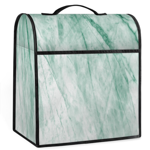 Marble Texture Teal Pattern Coffee Maker Dust Cover Kitchen Mixer Cover with Pockets and Top Handle Toaster Covers Bread Machine Covers for Kitchen Cafe Bar Home Decor