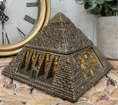 Ebros Bronzed Ancient Egyptian Gods & Deities Pyramid Jewelry Box Figurine Decorative Small Trinket Box Statue Ebros Bronzed Ancient Egyptian Gods & Deities Pyramid Jewelry Box Figurine Decorative Small Trinket Box Statue