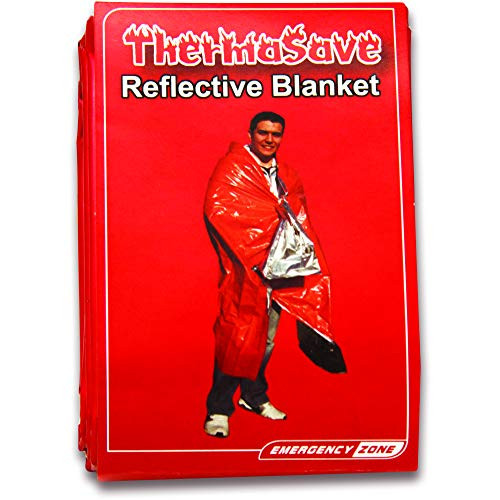 Emergency Zone ThermaSave Emergency Reflective Blanket, Brand, Survival Heat Sheet. Single Pack