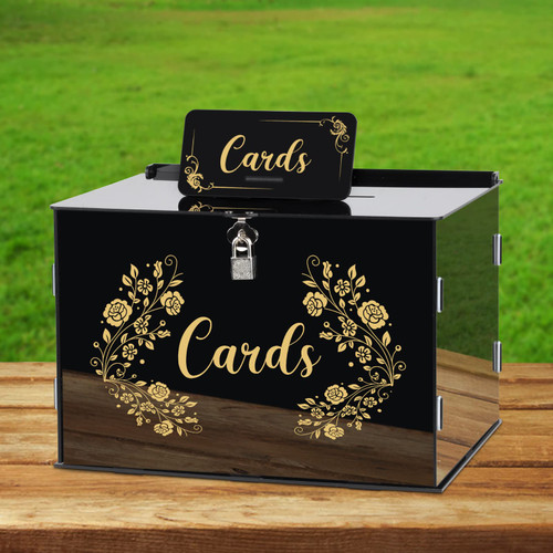 Black Acrylic Wedding Card Box Card Boxes with Lock and Card Sign, Gift Card Box Money Box Holder for Wedding Reception Anniversary Birthday Party Baby Shower Graduation (12.2 x 9.3 x 8.3 Inch) Black Acrylic Wedding Card Box Card Boxes with Lock and Card Sign, Gift Card Box Money Box Holder for Wedding Reception Anniversary Birthday Party Baby Shower Graduation (12.2 x 9.3 x 8.3 Inch)