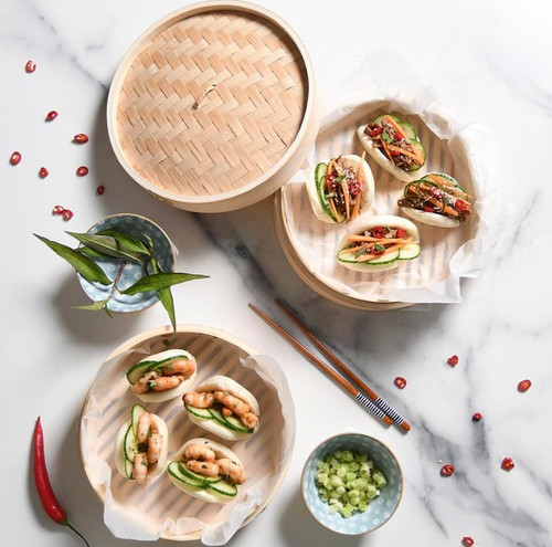 KiwiGold Bamboo Steamer Basket 10 inch, Dumpling Steamer 2 Tier Design With Accessories, Natural Steamer Pot For Cooking Asian Food, Bao Buns And Dim Sum KiwiGold Bamboo Steamer Basket 10 inch, Dumpling Steamer 2 Tier Design With Accessories, Natural Steamer Pot For Cooking Asian Food, Bao Buns And Dim Sum