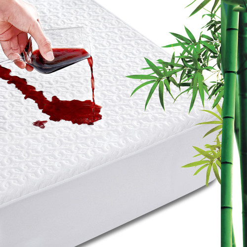Queen Mattress Protector Waterproof, Hypoallergenic Bamboo 3D Air Fabric Mattress Cover, Cooling Bed Mattress Pad Cover, Soft Noiseless Vinyl Free Machine Washable, 8''-21'' Deep Pocket Queen Mattress Protector Waterproof, Hypoallergenic Bamboo 3D Air Fabric Mattress Cover, Cooling Bed Mattress Pad Cover, Soft Noiseless Vinyl Free Machine Washable, 8''-21'' Deep Pocket