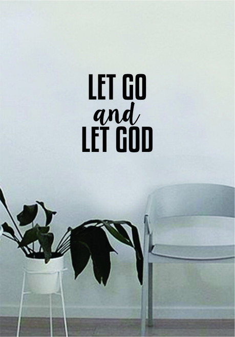Boop Decals Let Go and Let God Smaller Version Quote Wall Decal Sticker Bedroom Living Room Vinyl Art Home Sticker Decoration Decor Teen Nursery Inspirational Beauiful Religious Cute