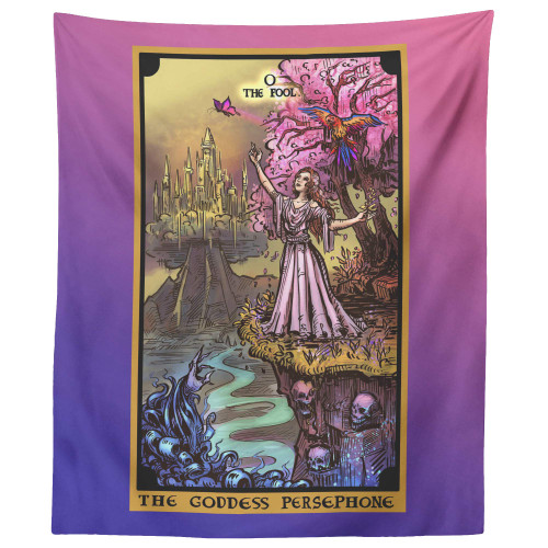 The Goddess Persephone The Fool Tarot Card Tapestry - Greek Pagan Witchcraft Wall Hanging Home Decor (60" x 50") The Goddess Persephone The Fool Tarot Card Tapestry - Greek Pagan Witchcraft Wall Hanging Home Decor (60" x 50")
