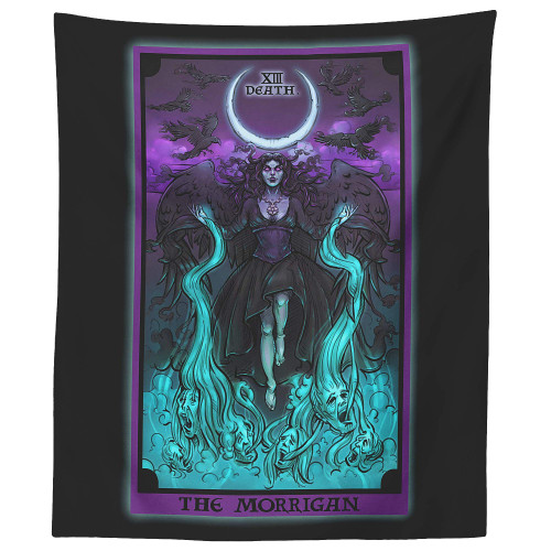 The Morrigan Death Tarot Card Tapestry - Pagan Gothic Witch Wall Hanging Home Decor (60" x 50") The Morrigan Death Tarot Card Tapestry - Pagan Gothic Witch Wall Hanging Home Decor (60" x 50")
