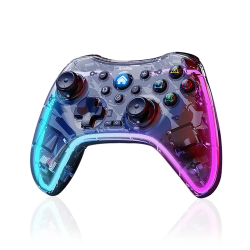 AreMe Wireless Switch Controller for Switch/Lite/OLED, Switch Pro Controller with Adjustable RGB LED, Support Vibration, Wake-up, Turbo, Programmable Function
