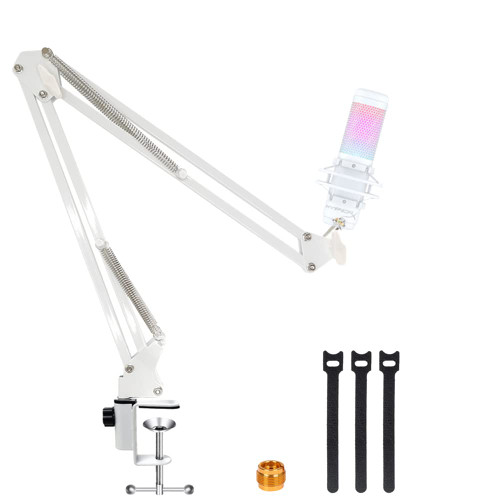 White Boom Arm for Hyperx Quadcast S, Professional Adjustable Hyperx Quadcast White Mic Boom Arm, White Stand Compatible With Hyperx Quadcast White Microphone By YUZUHOME White Boom Arm for Hyperx Quadcast S, Professional Adjustable Hyperx Quadcast White Mic Boom Arm, White Stand Compatible With Hyperx Quadcast White Microphone By YUZUHOME