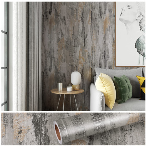 VEELIKE 15.7''x354'' Extra Thick Concrete Wallpaper Distressed Concrete Contact Paper Peel and Stick Waterproof Removable Industrial Design Cement Texture Self Adhesive Wall Mural for Cabinet Bathroom