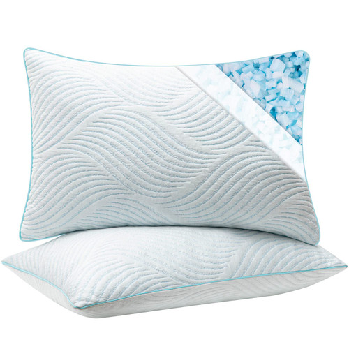 Smilereve Pillows Queen Size Set of 2 Cooling Memory Foam Pillows for Sleeping Adjustable Firm Pillow for Back and Side Sleeper Smilereve Pillows Queen Size Set of 2 Cooling Memory Foam Pillows for Sleeping Adjustable Firm Pillow for Back and Side Sleeper