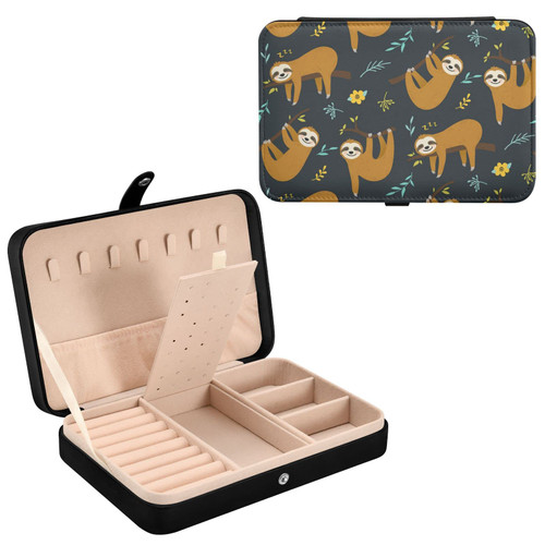 Emelivor Cute Sloth Travel Jewelry Case PU Leather Portable Jewelry Box Travel Jewelry Organizer Small Jewelry Box for Ring Earring Necklace Bracelet Gifts Display Box Holder for Women Girls Emelivor Cute Sloth Travel Jewelry Case PU Leather Portable Jewelry Box Travel Jewelry Organizer Small Jewelry Box for Ring Earring Necklace Bracelet Gifts Display Box Holder for Women Girls