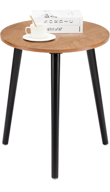 Apicizon Small Round Side Table, Nightstand End Table for Small Spaces, Bedroom, Living Room, Easy Assembly Modern Bedside Table, 16.5 x 20 Inches, Rustic Brown