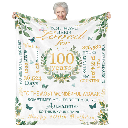 SIUAFGB 100th Birthday Gifts for Women Men,100th Birthday Decorations Women,Best 100th Birthday Gift Ideas,Gifts for Women Turning 100, Gifts for 100-Year-Old Bday Gifts,1923 Birthday Blanket Gift