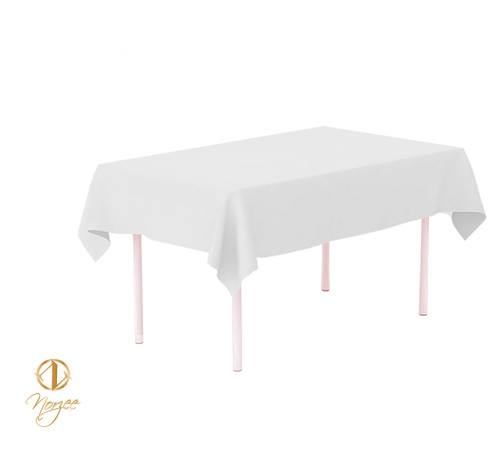 25-Pack White Disposable Plastic Tablecloths, 54" x 108" Plastic Table Cloth, Rectangle Table Cover (White, 25 Pack Rectangle 54" x 108")