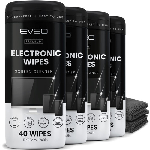 Electronic Wipes Streak-Free Screen Cleaner, TV Screen Cleaner for Smart TV, Screen Wipes Computer Cleaner, TV Cleaner for Electronics: Laptop, Car Phone, iPad | Microfiber Cloth Included [160 Wipes]