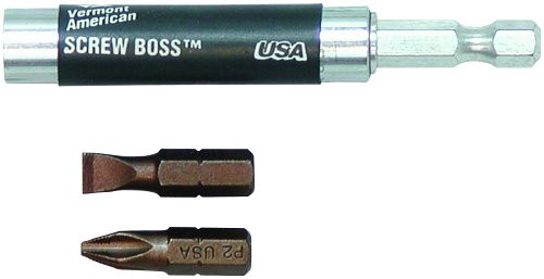 Vermont American 16035 ScrewBoss Compact Screwdriver Bit Tip Holder with Slotted and Phillips Bit Tips