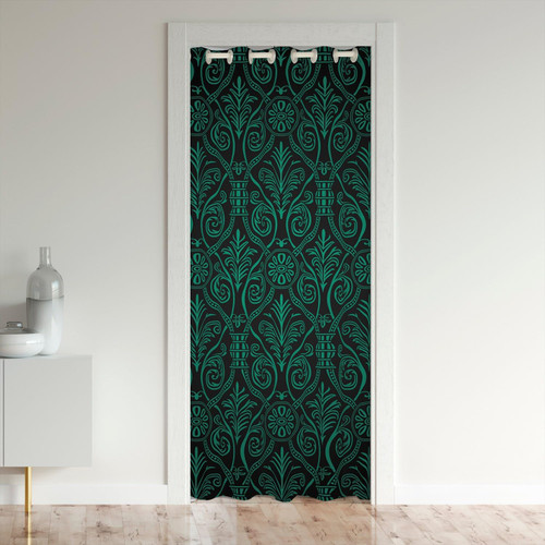 Baroque Damask Doorway Curtain Gothic Green Black Ombre Blackout Curtain For Boys Teen Men, Vintage Victorian Floral Door Curtain Stylish Modern Geometric Flower Door Drape, 1 Panel, 34"W X 80"L Baroque Damask Doorway Curtain Gothic Green Black Ombre Blackout Curtain For Boys Teen Men, Vintage Victorian Floral Door Curtain Stylish Modern Geometric Flower Door Drape, 1 Panel, 34"W X 80"L