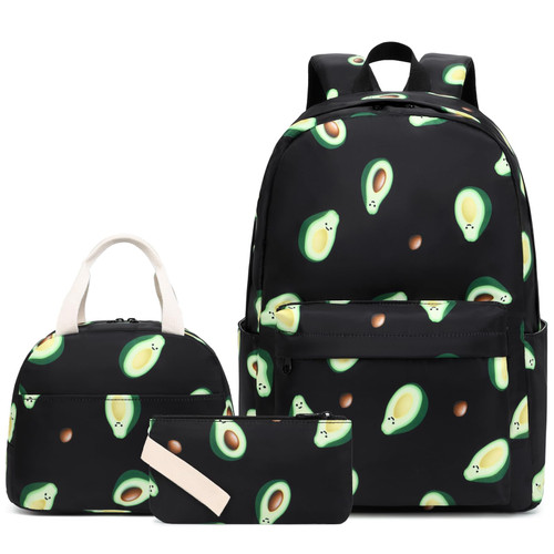 Fuyicat Avocado School Backpack Set for Girls, 3-in-1 Kids Teens Elementary Middle School Bags Bookbag with Lunch Bag Pencil Case Fuyicat Avocado School Backpack Set for Girls, 3-in-1 Kids Teens Elementary Middle School Bags Bookbag with Lunch Bag Pencil Case