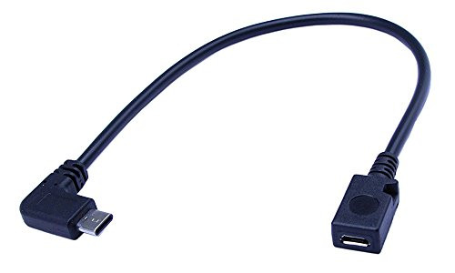 CGTime 0.5FT USB 2.0 Micro Female to USB Type C Male Right Angle Sync and Charge Converter Adapter Cable Cord