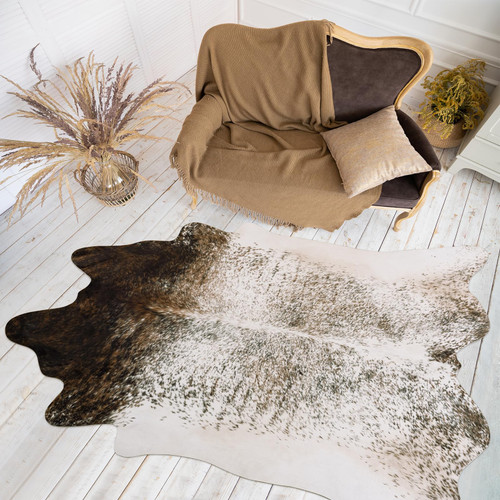 Goideal Cowhide Rug, 4.6 x 5.2 Feet Cow Print Rug Faux Cute Cow Hide Rug for Living Room Bedroom Dorm Office Vintage Western Home Decor, Brown White Goideal Cowhide Rug, 4.6 x 5.2 Feet Cow Print Rug Faux Cute Cow Hide Rug for Living Room Bedroom Dorm Office Vintage Western Home Decor, Brown White
