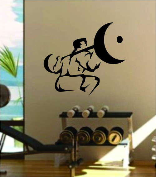 Boop Decals Squat V2 Wall Decal Sticker Vinyl Art Home Decor Decoration Room Bedroom Inspirational Motivational Gym Health Work Out Fitness Lift Exercise Sports Weights