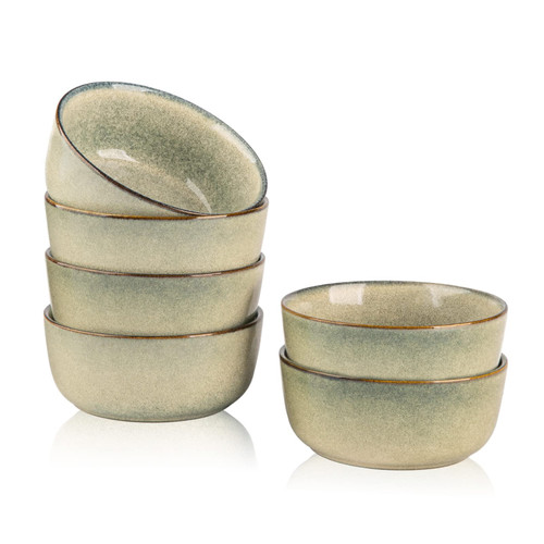 AmorArc Cereal Bowls Set of 6 for Kitchen, 26oz Stoneware Soup Bowls Set for Cereal Soup, Modern Kitchen Bowls for Meal, Dishwasher &Microwave Safe, Reactive Glaze