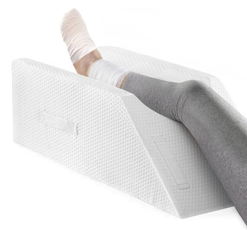 UBBCARE Leg Elevation Pillow for Leg/Knee Surgery Recovery, Memory Foam Leg Support Pillow with Washable Cover, White