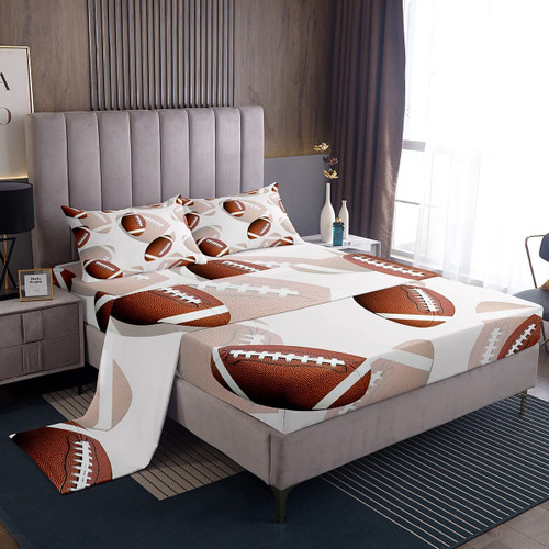 Feelyou Football Rugby Bed Sheet Set Kids American Football Bedding Sheets for Boys Girls Sports Theme Decor Bedding Fitted Sheet Ball Competition Games Bed Cover Bedroom Collection 3Pcs Twin Size Feelyou Football Rugby Bed Sheet Set Kids American Football Bedding Sheets for Boys Girls Sports Theme Decor Bedding Fitted Sheet Ball Competition Games Bed Cover Bedroom Collection 3Pcs Twin Size