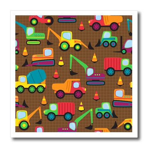 3dRose Cute and Colorful Construction Vehicles Pattern-Iron on Heat Transfer, 10 by 10", for White Material (ht_222352_3) 3dRose Cute and Colorful Construction Vehicles Pattern-Iron on Heat Transfer, 10 by 10", for White Material (ht_222352_3)